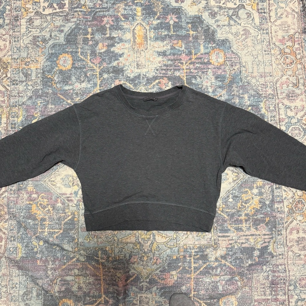 Charcoal Cropped Crewneck Sweatshirt - Women